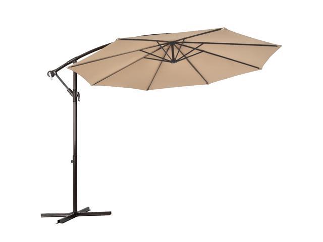 Photos - Other household accessories Costway 10' Hanging Umbrella Patio Sun Shade Offset Outdoor Market W/t Cro 