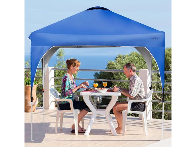 10x10 FT Outdoor Pop Up Tent Canopy Height Adjustable Sun Shelter W/ Roller Bag