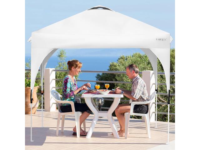 10x10 FT Outdoor Pop Up Tent Canopy Height Adjustable Sun Shelter W/ Roller Bag