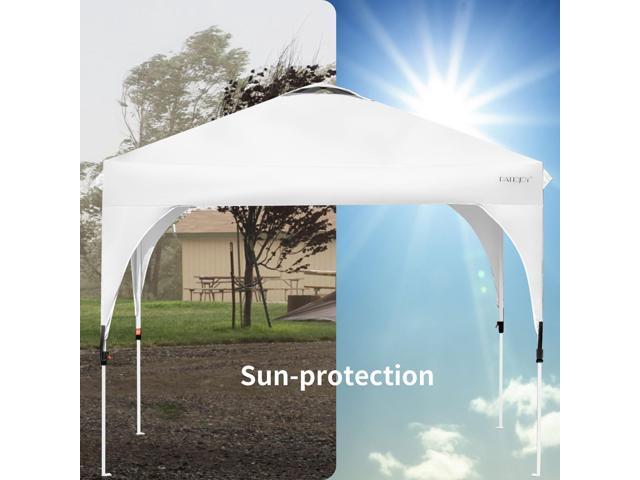 10x10 FT Outdoor Pop Up Tent Canopy Height Adjustable Sun Shelter W/ Roller Bag
