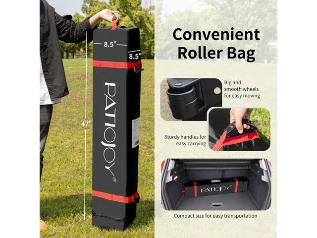 10x10 FT Outdoor Pop Up Tent Canopy Height Adjustable Sun Shelter W/ Roller Bag