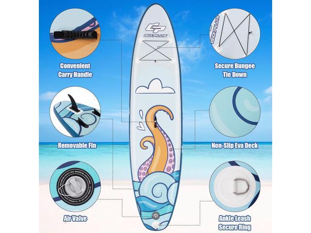 Goplus 11' Inflatable Stand Up Paddle Board Surfboard W/Aluminum Paddle Pump Blue