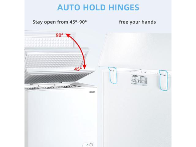 Costway 5.2 Cu. ft Chest Freezer Upright Single Door Refrigerator w/ 3 Baskets