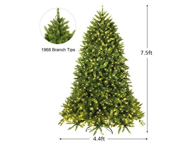 Costway 7.5ft Pre-lit PVC Christmas Fir Tree 8 Flash Mode