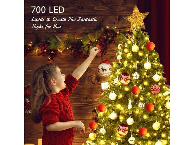 Costway 7.5ft Pre-lit PVC Christmas Fir Tree 8 Flash Mode