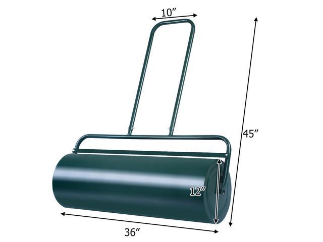Costway 17-Gallon Lawn Roller Heavy-Duty Steel Push/Pull Sod Roller 36'x12' Green