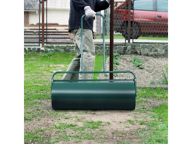Costway 17-Gallon Lawn Roller Heavy-Duty Steel Push/Pull Sod Roller 36'x12' Green