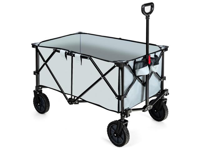 Photos - Wheelbarrow / Trolley Costway Goplus Folding Collapsible Wagon Utility Camping Cart W/Wheels & Adjustabl 