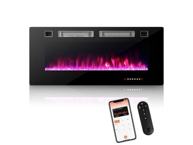 Photos - Electric Fireplace Costway 42 Inches Ultra-Thin  Wall-Mounted & Recessed Fi 