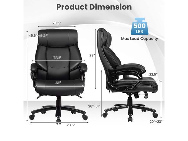 Costway Big and Tall Office Chair 500lbs with 6-Point Massage Wide Seat & Padded Armrests