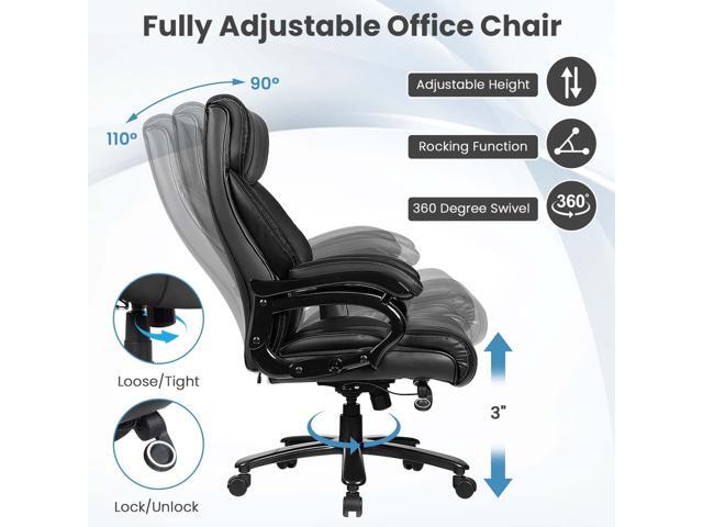 Costway Big and Tall Office Chair 500lbs with 6-Point Massage Wide Seat & Padded Armrests