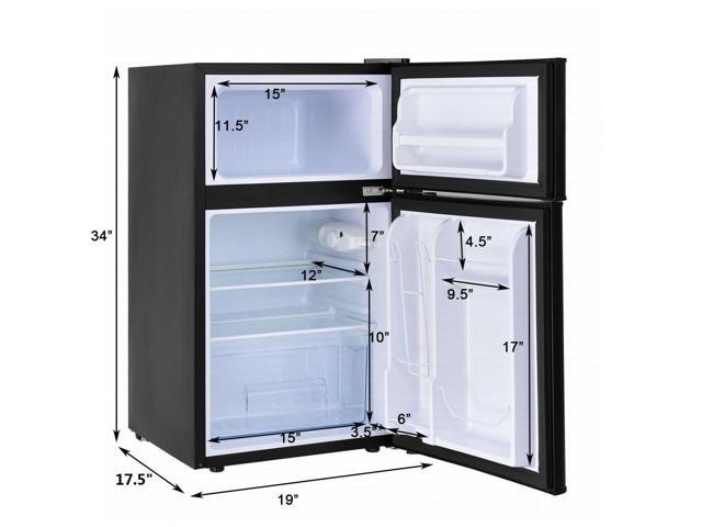 Costway Refrigerator Small Freezer Cooler Fridge Compact 3.2 cu ft. Unit, Black