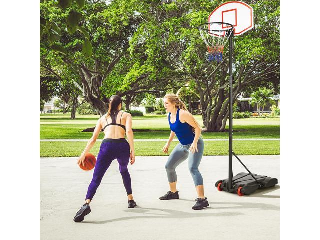 Costway Adjustable Basketball Hoop System Stand Kid Indoor Outdoor Net Goal W/ Wheels