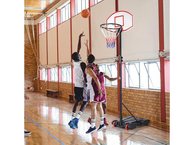 Costway Adjustable Basketball Hoop System Stand Kid Indoor Outdoor Net Goal W/ Wheels