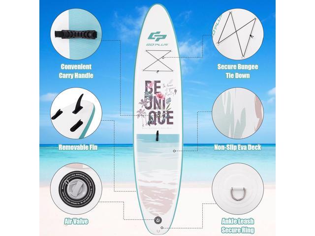 Goplus 10.5' Inflatable Stand Up Paddle Board Surfboard W/ Aluminum Paddle Pump Green