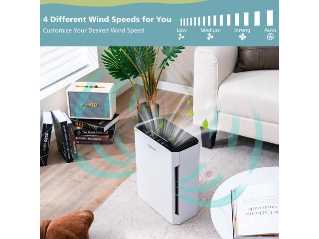 Costway H13 True HEPA Air Purifier Portable Air Cleaner with Adjustable Wind Speeds