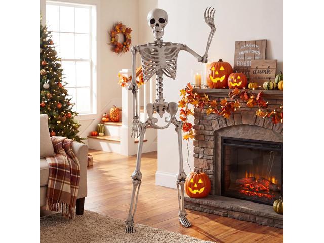Costway 5.4ft Halloween Christmas Skeleton Life Size Realistic Full Body Hanging with Movable Joints 63 Inches
