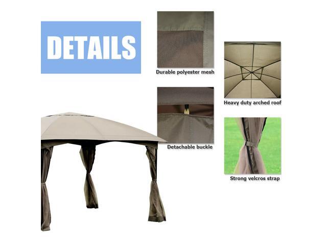 11.5FT Patio Gazebo Canopy Tent Wedding Party Shelter Awning Mosquito Netting