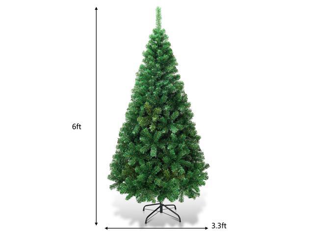 Costway 6Ft Artificial PVC Christmas Tree W/Stand Holiday Season Indoor Outdoor Green