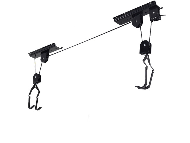 Bike Bicycle Lift Ceiling Mounted Hoist Storage Garage Hanger Pulley Rack