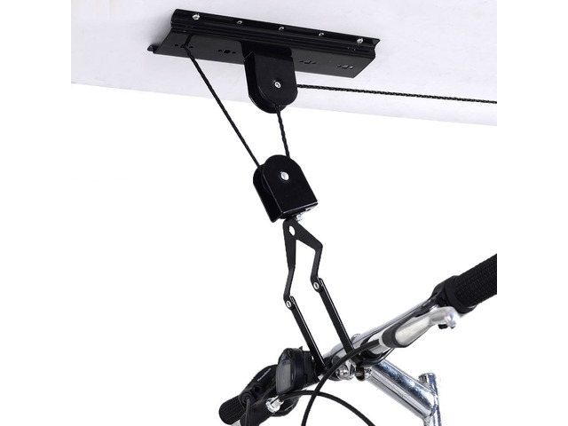 Bike Bicycle Lift Ceiling Mounted Hoist Storage Garage Hanger Pulley Rack