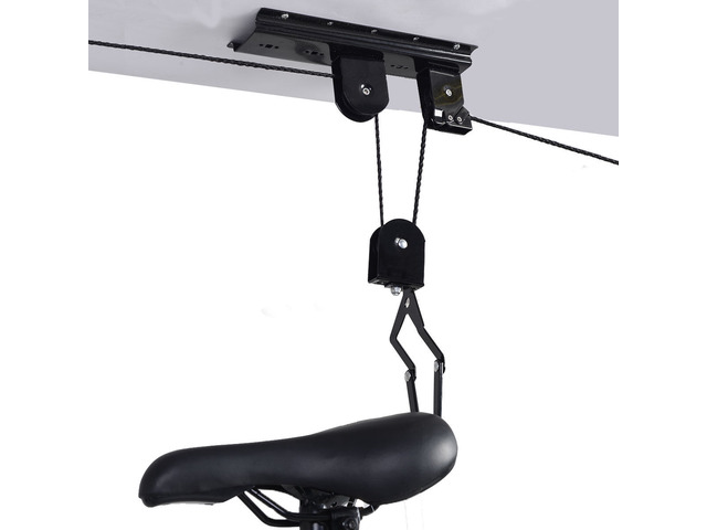 Bike Bicycle Lift Ceiling Mounted Hoist Storage Garage Hanger Pulley Rack
