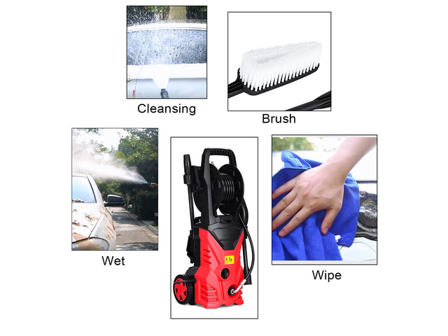 2030PSI Electric Pressure Washer Cleaner 1.7 GPM 1800W with Hose Reel Red