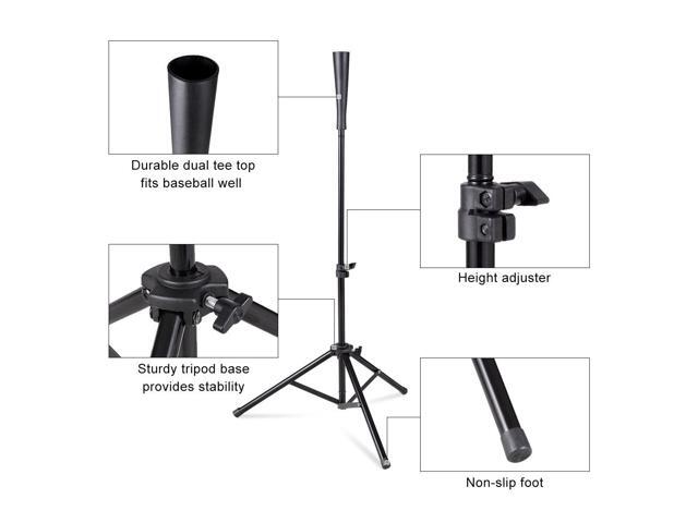 Goplus Baseball Softball Batting Tee Tripod Training Height Adjustable 28' - 44'