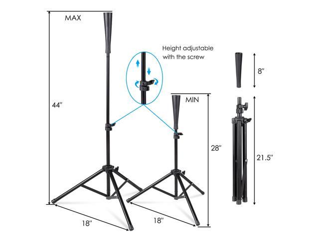 Goplus Baseball Softball Batting Tee Tripod Training Height Adjustable 28' - 44'