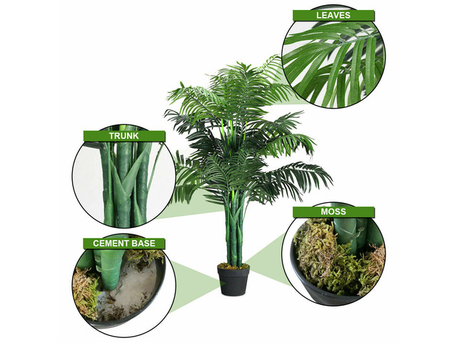 3.5-Feet Artificial Areca Palm Decorative Silk Tree with Basket In/Outdoor Home