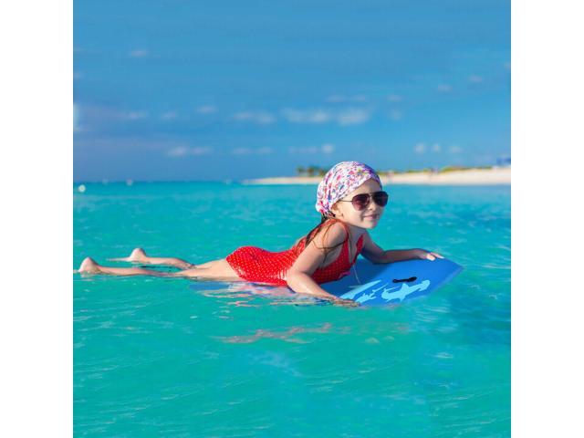 41' Lightweight Super Bodyboard Surfing W/Leash EPS Core Boarding Blue Shark
