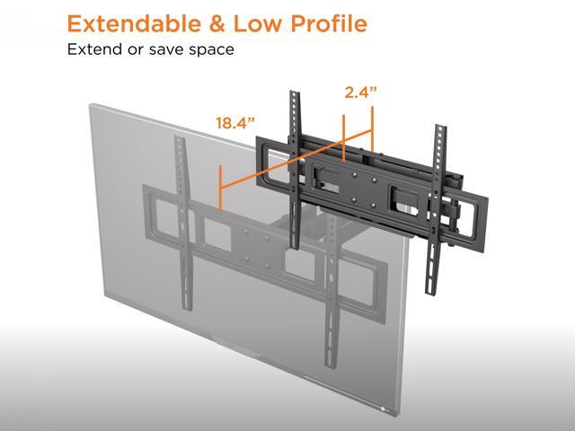 ProMounts Full Motion TV Wall Mount For 37'-80' Flat and Curved Screen TVs