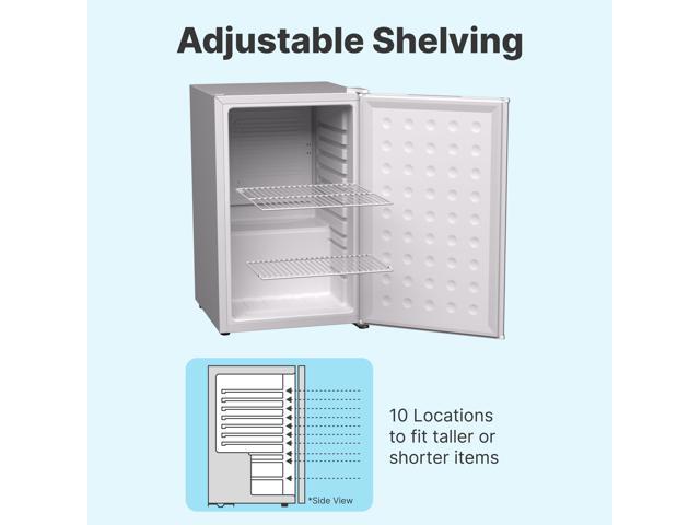 Snowlion 65L / 2.3 Cu Ft Under-Counter Mini Fridge Solid Door, Freestanding, White