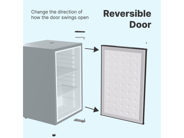 Snowlion 65L / 2.3 Cu Ft Under-Counter Mini Fridge Solid Door, Freestanding, Black