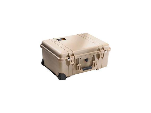 Pelican 1560 Large Crushproof Wheeled Dry Box, 22x18x10.4in, Desert Tan - No Foa