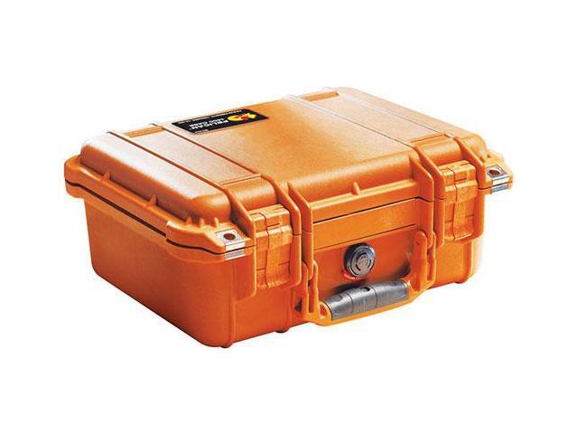 Pelican 1400 Small 13x11x6in Protector Waterproof Carry Case, Orange, No Foam