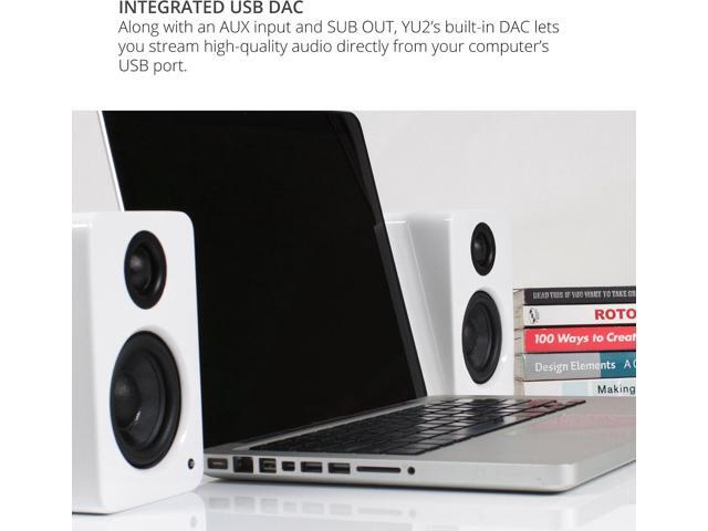 Kanto YU2 PC Gaming Desktop Speakers 3' Composite Drivers 3/4' Silk Dome Tweeter Class D Amplifier 100 Watts Built-in USB DAC Subwoofer...