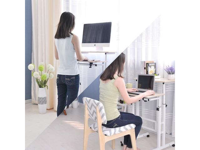 soges Mobile Standing DeskAdjustable Height, Roling Sit-Stand Desk, Small Standing Computer Desk Workstation on Wheels, Sit Stand Up Desk for Home...