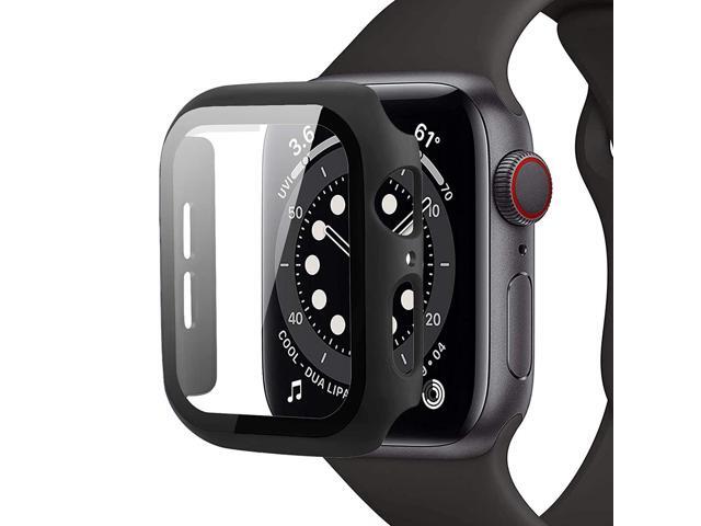Defense Case with Integrated Tempered Glass Screen Protector for Apple Watch 40mm Series SE / 6 / 5 / 4 - Black
