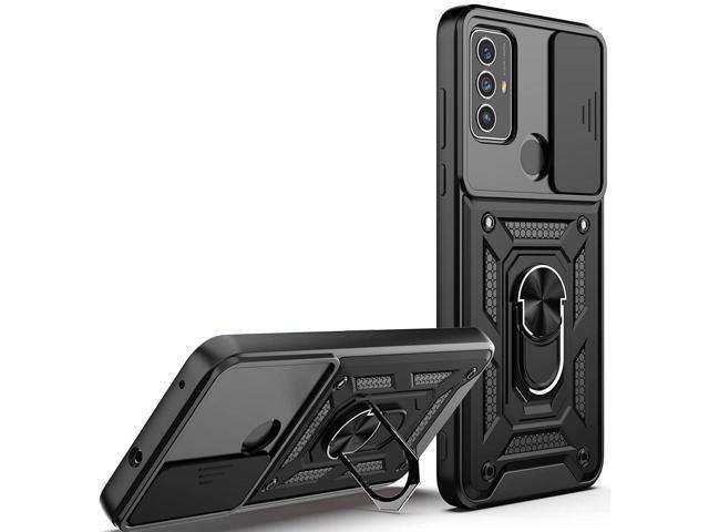 Elite Series Hybrid Case with Ring Grip and Camera Lens Cover for Motorola Moto G Play 2023 - Black