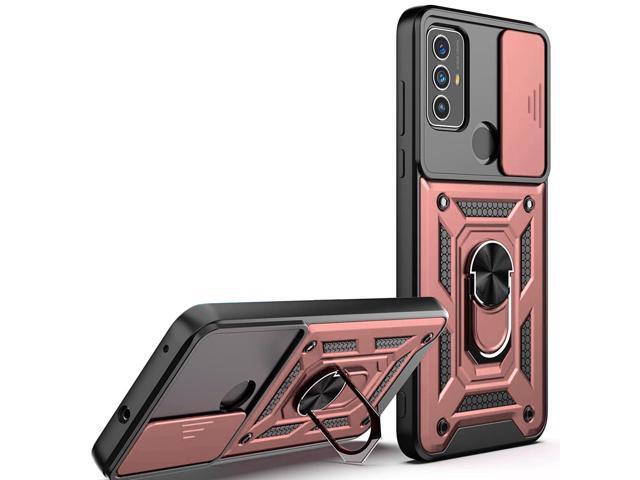 Elite Series Hybrid Case with Ring Grip and Camera Lens Cover for Motorola Moto G Play 2023 - Rose Gold