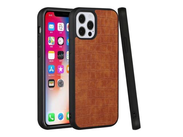 Crocodile Skin Executive Slim Shield Fusion Case for iPhone 14 - Brown
