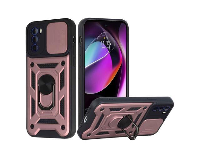 Elite Series Hybrid Case with Ring Grip and Camera Lens Cover for Motorola Moto G 5G 2022 - Rose Gold