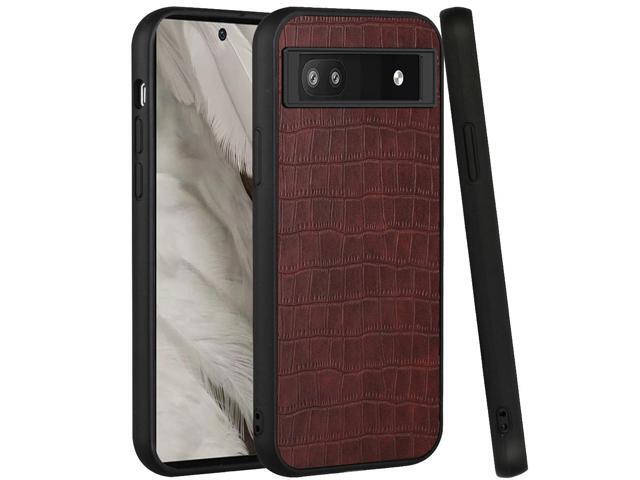 Crocodile Skin Executive Slim Shield Fusion Case for Google Pixel 7a - Dark Brown