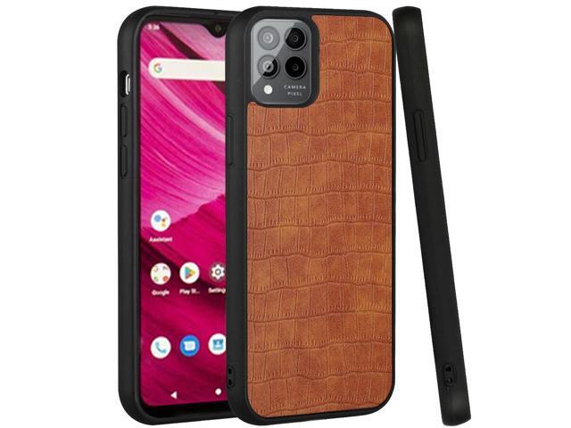 Crocodile Skin Executive Slim Shield Fusion Case for T-Mobile REVVL 6 Pro 5G - Brown