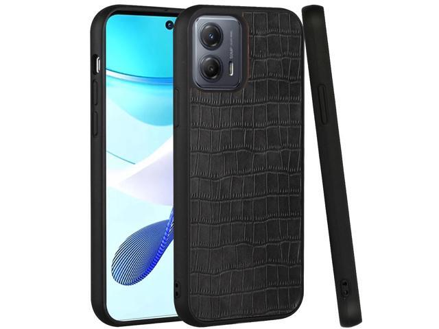 Crocodile Skin Executive Slim Shield Fusion Case for Motorola Edge+ 2023 - Black