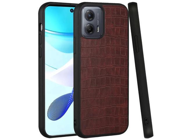 Crocodile Skin Executive Slim Shield Fusion Case for Motorola Edge+ 2023 - Dark Brown