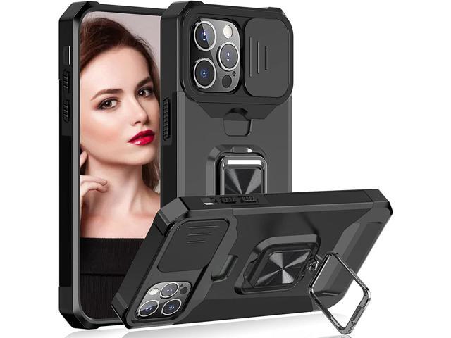 Military Grade All-In-One Ring Stand Card Case for iPhone 14 Pro Max - Black