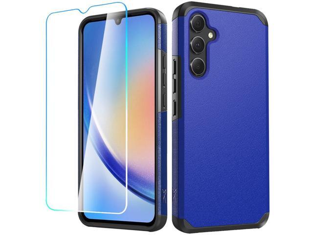 Shockproof Air Cushion Hybrid Case with Tempered Glass Screen Protector for Samsung Galaxy A15 5G - Blue