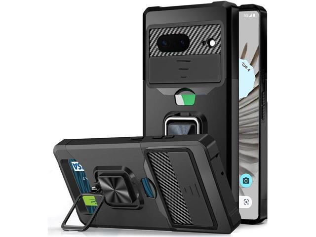 Military Grade All-In-One Ring Stand Card Case for Google Pixel 8 - Black